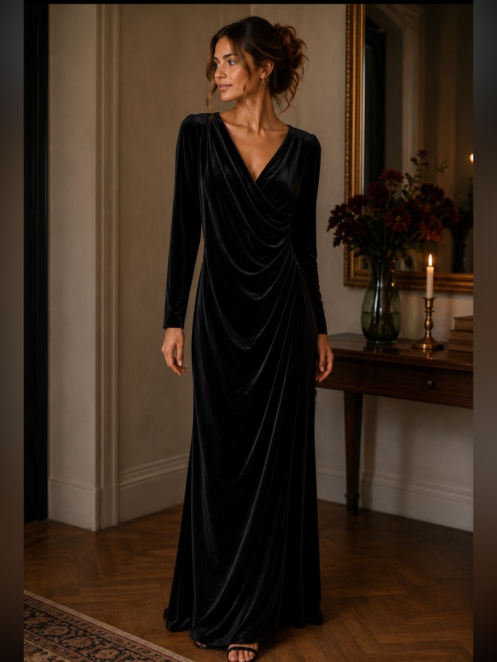 Ronni Nicole velvet maxi dress size 14 whimsigoth goth event holiday